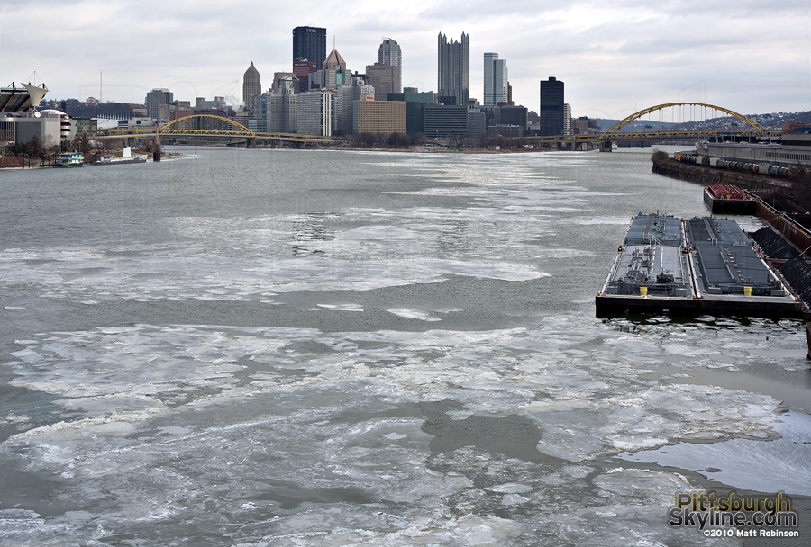 Icy rivers in Pittsburgh