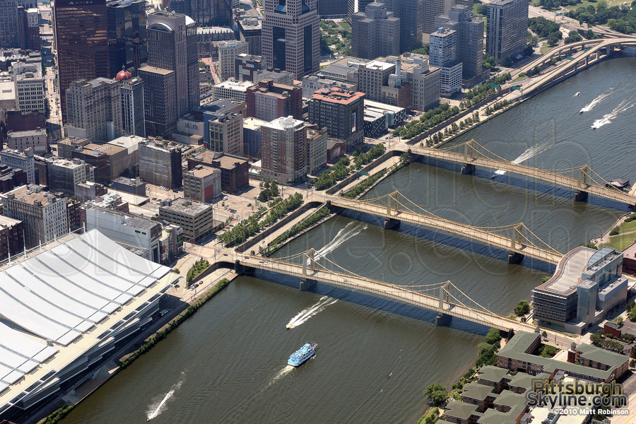 Aerial of Three Sisters bridges