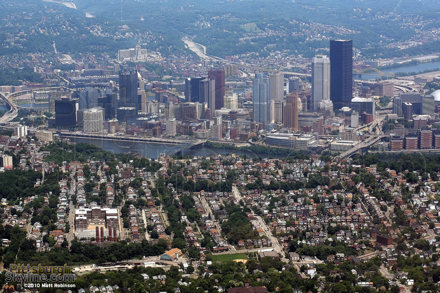 Aerial of Downtown including Mount Washington