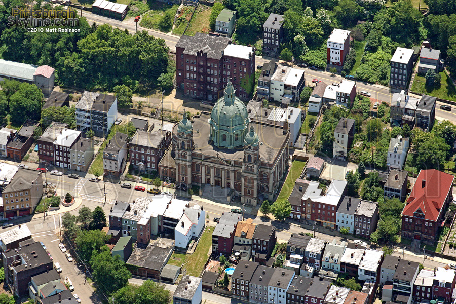 Aerial of Polish Hill, Pittsburgh