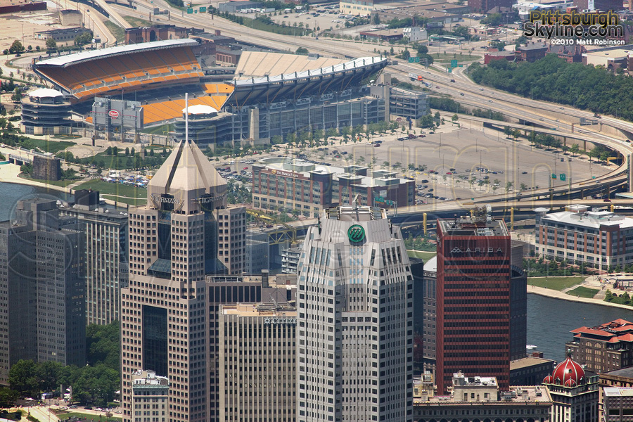 Heinz Field and One Mellon Center from above