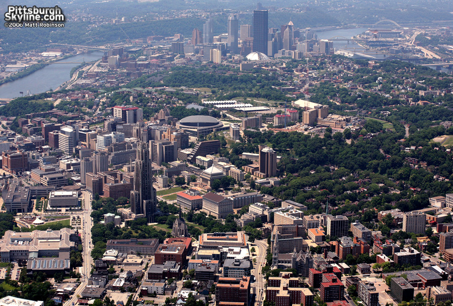 Pittsburgh aerial with Oakland