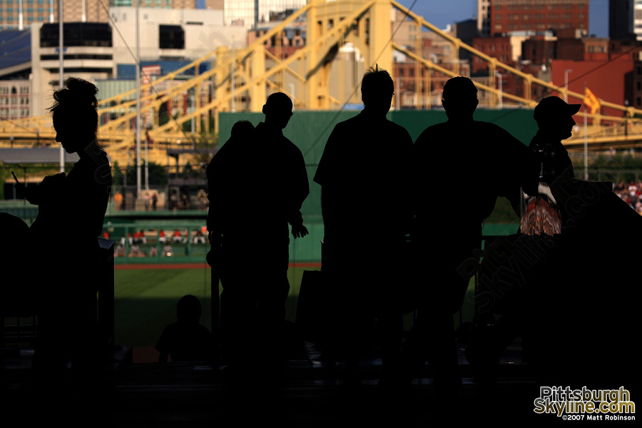 The silhouettes of Bucco fans