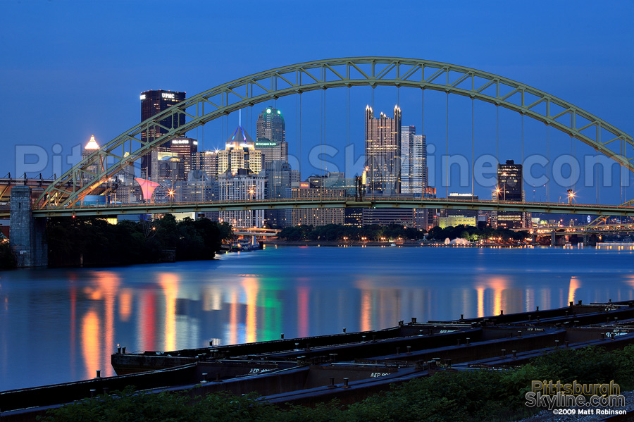 Pittsburgh Skyline behind the West End Bridge