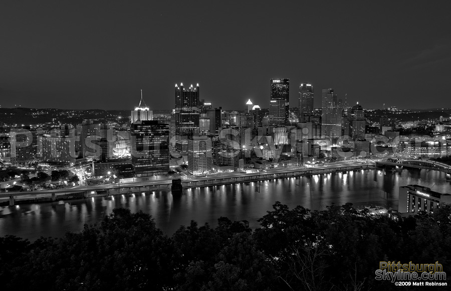 Black and white Pittsburgh from Mt. Washington