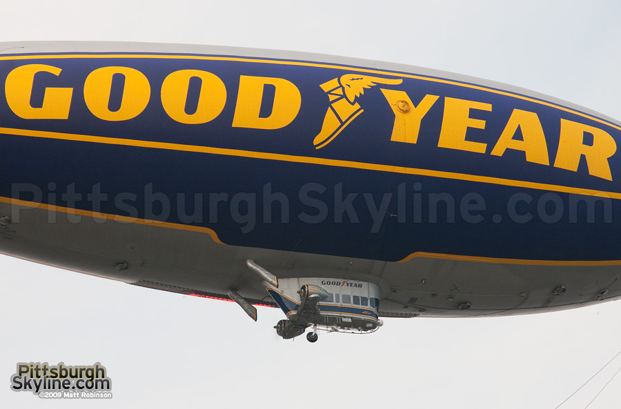 Close up of the Goodyear Blimp "Spirit of Goodyear"