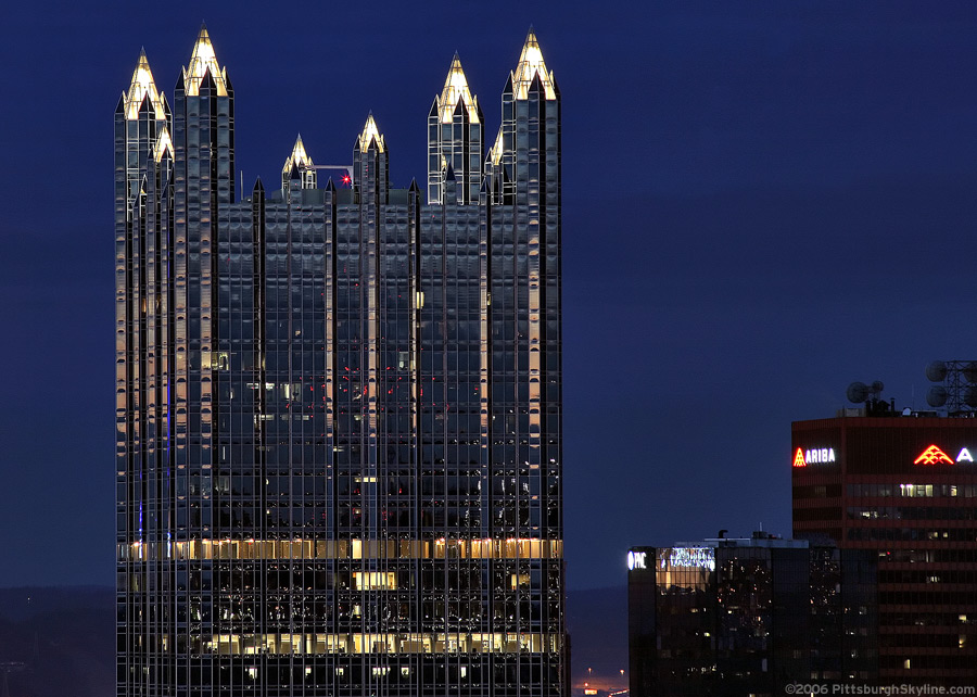 PPG Place at night
